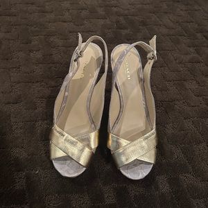 Coach - Gold metallic wedges (size 9)